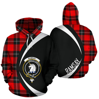 Printivon Ramsay Modern Tartan Crest Hoodie Circle Style