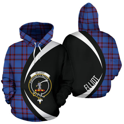 Printivon Elliot Modern Tartan Crest Hoodie Circle Style