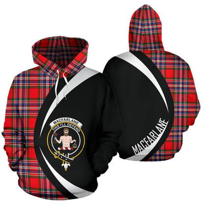 Printivon Macfarlane Modern Tartan Crest Hoodie Circle Style
