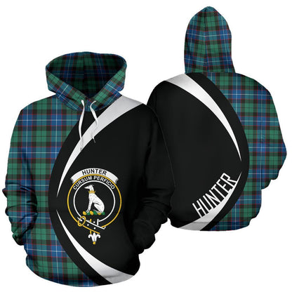 Printivon Hunter Ancient Tartan Crest Hoodie Circle Style