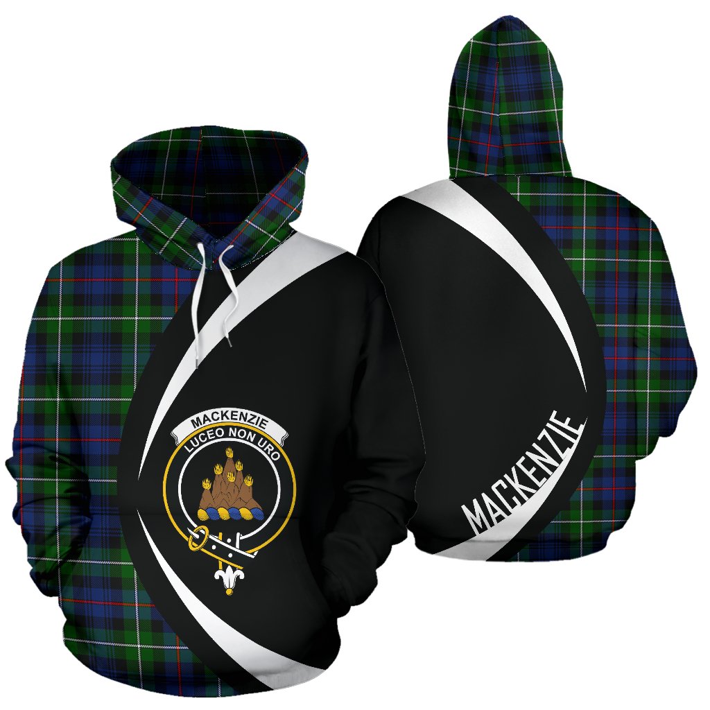 Printivon Mackenzie Tartan Crest Hoodie Circle Style