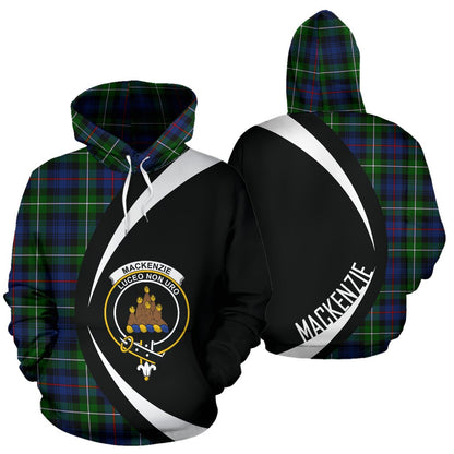 Printivon Mackenzie Tartan Crest Hoodie Circle Style