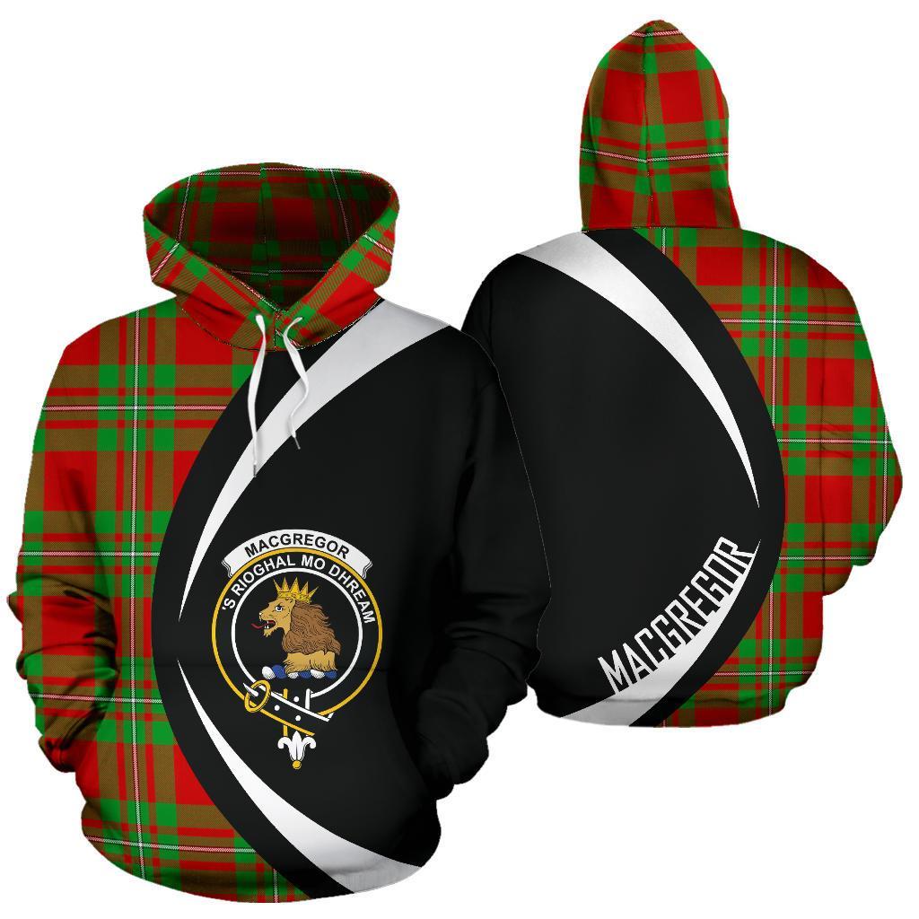 Printivon Macgregor Modern Tartan Crest Hoodie Circle Style