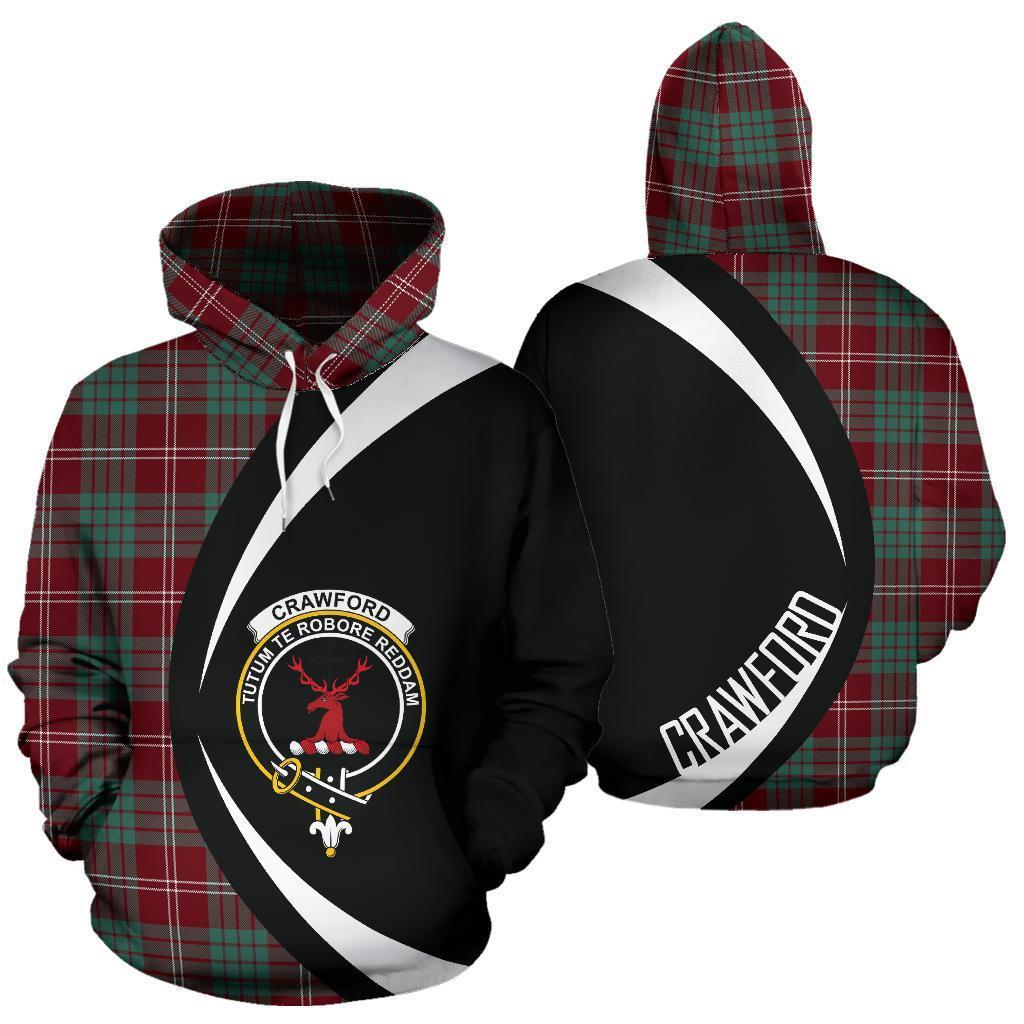 Printivon Crawford Modern Tartan Crest Hoodie Circle Style