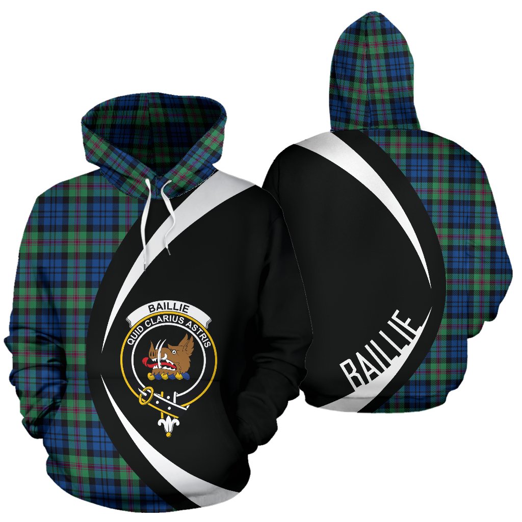Printivon Baillie Ancient Tartan Crest Hoodie Circle Style