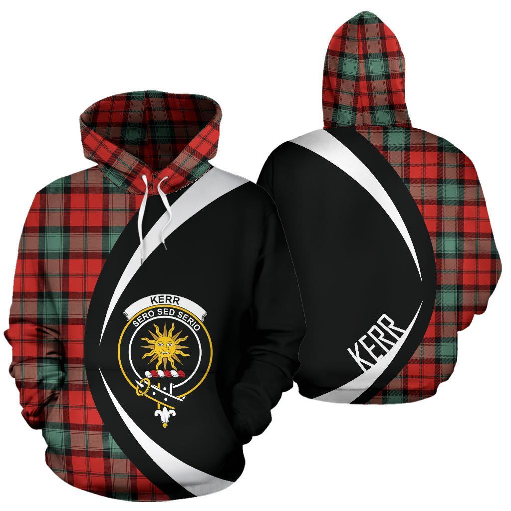 Printivon Kerr Ancient Tartan Crest Hoodie Circle Style