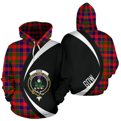 Printivon Gow Modern Tartan Crest Hoodie Circle Style