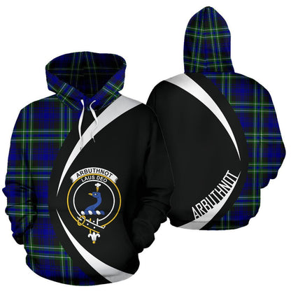 Printivon Arbuthnot Modern Tartan Crest Hoodie Circle Style