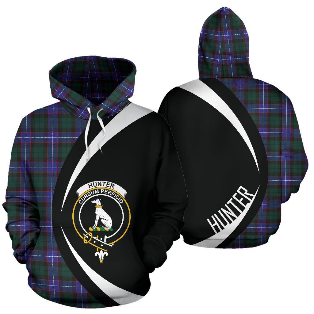 Printivon Hunter Modern Tartan Crest Hoodie Circle Style