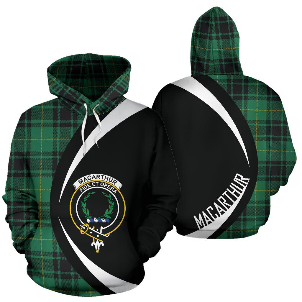 Printivon Macarthur Ancient Tartan Crest Hoodie Circle Style