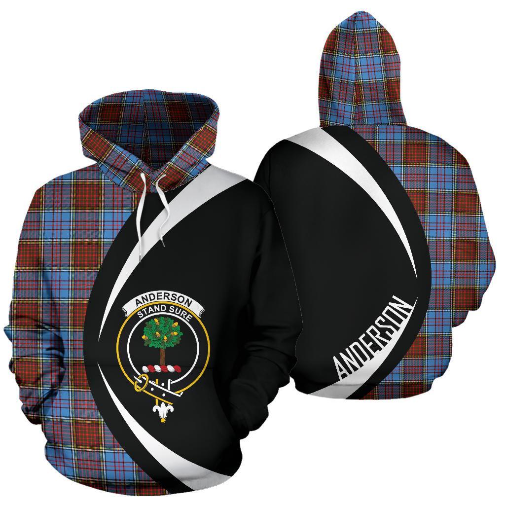 Printivon Anderson Modern Tartan Crest Hoodie Circle Style