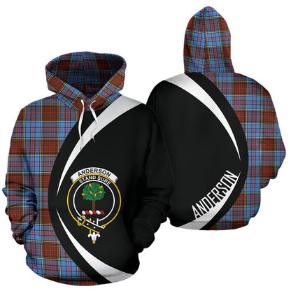 Printivon Anderson Modern Tartan Crest Hoodie Circle Style