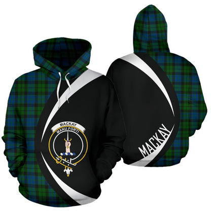 Printivon Mackay Modern Tartan Crest Hoodie Circle Style