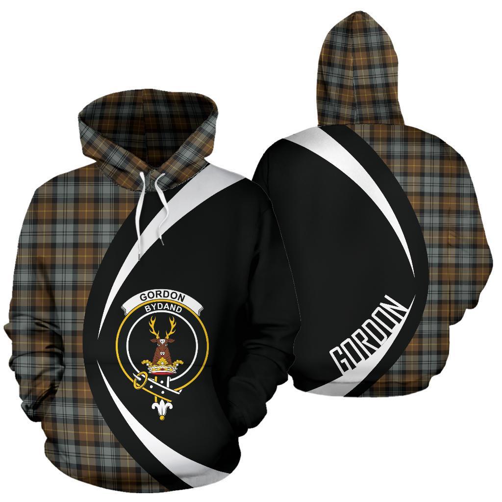 Printivon Gordon Weathered Tartan Crest Hoodie Circle Style