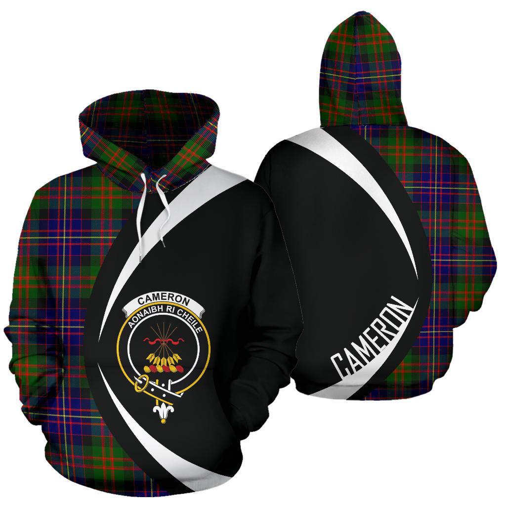 Printivon Cameron Of Erracht Modern Tartan Crest Hoodie Circle Style