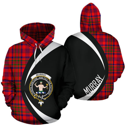 Printivon Murray Of Tulloch Modern Tartan Crest Hoodie Circle Style