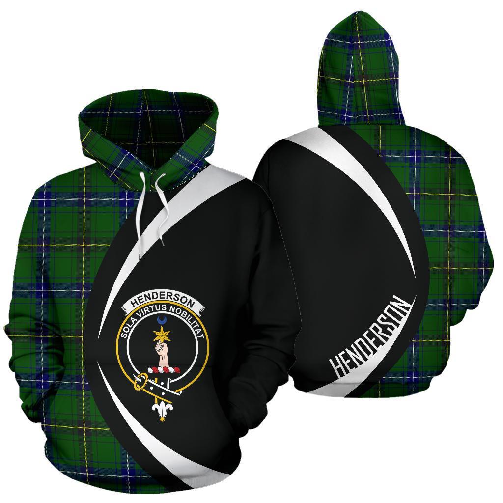 Printivon Henderson Mackendrick Modern Tartan Crest Hoodie Circle Style