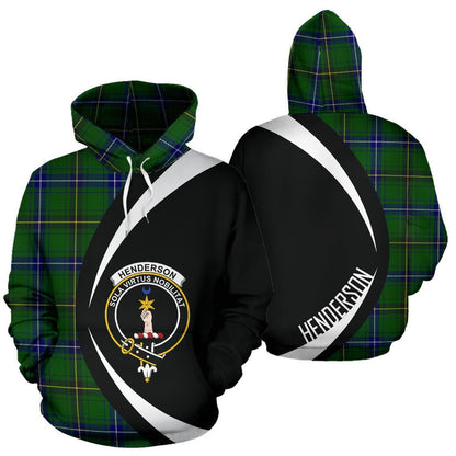 Printivon Henderson Mackendrick Modern Tartan Crest Hoodie Circle Style