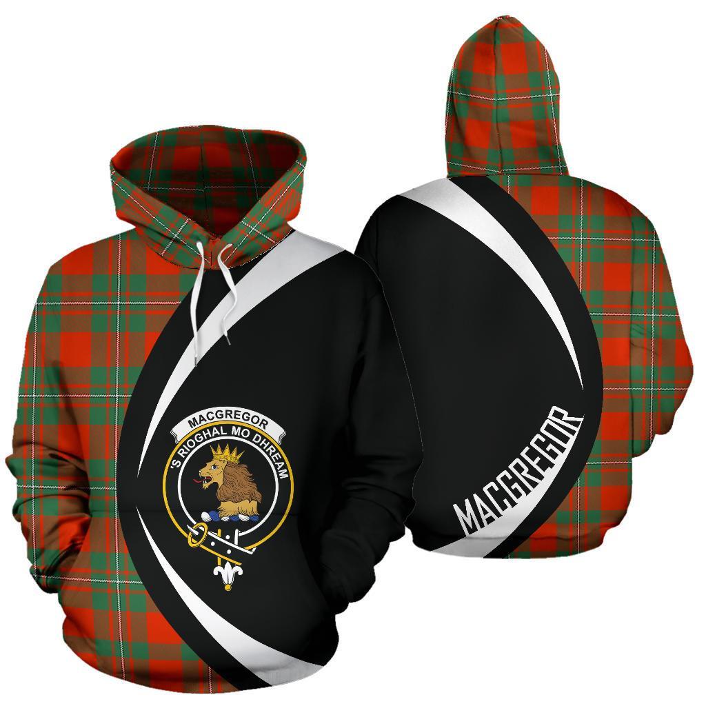 Printivon Macgregor Ancient Tartan Crest Hoodie Circle Style