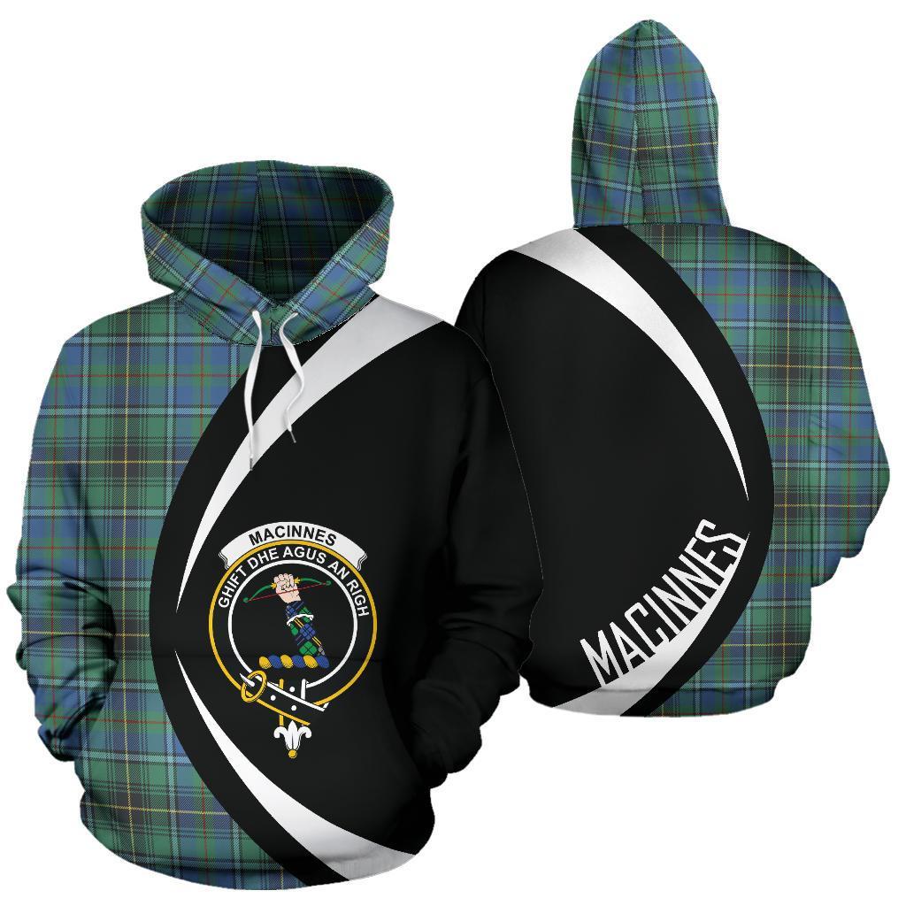 Printivon Macinnes Ancient Tartan Crest Hoodie Circle Style