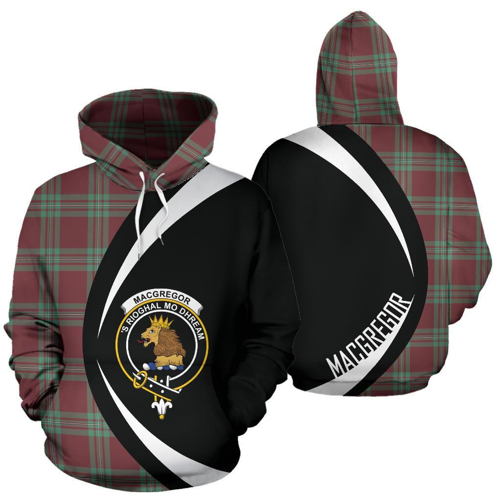 Printivon Macgregor Hunting Ancient Tartan Crest Hoodie Circle Style