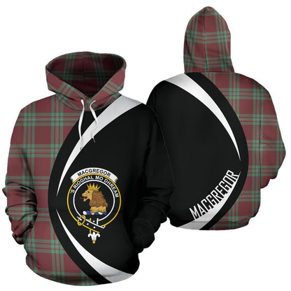 Printivon Macgregor Hunting Ancient Tartan Crest Hoodie Circle Style