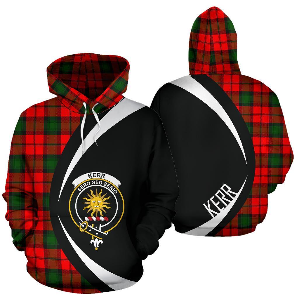 Printivon Kerr Modern Tartan Crest Hoodie Circle Style