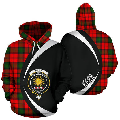 Printivon Kerr Modern Tartan Crest Hoodie Circle Style