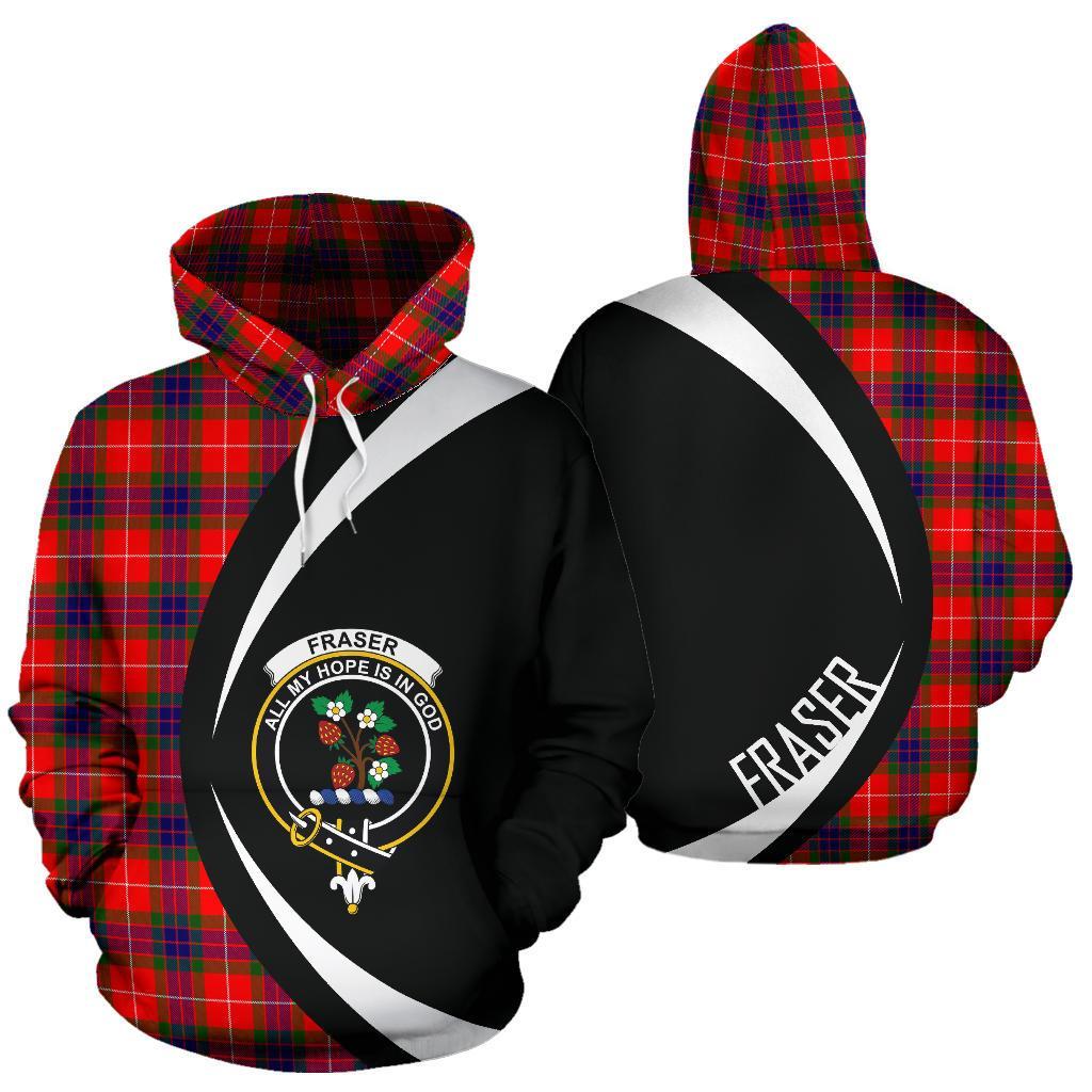 Printivon Fraser Modern Tartan Crest Hoodie Circle Style
