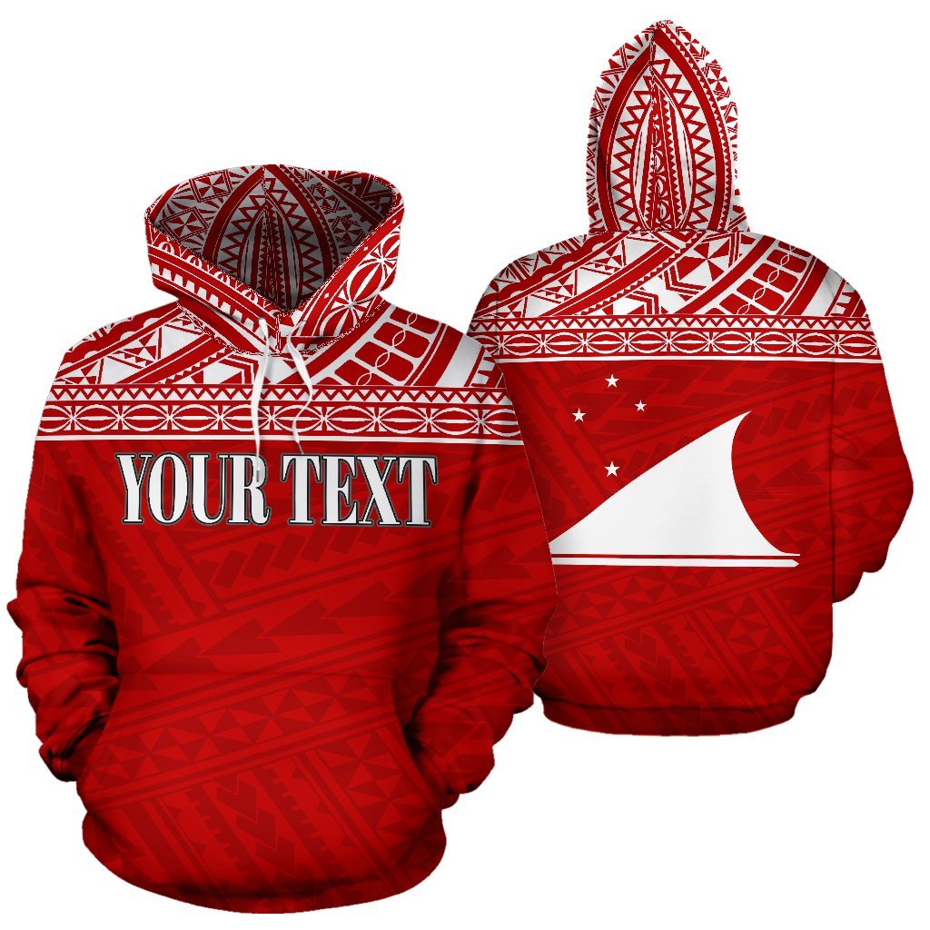 Tokelau Polynesian ll Over Hoodie Red Horizontal