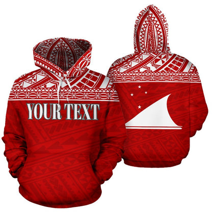 Tokelau Polynesian ll Over Hoodie Red Horizontal