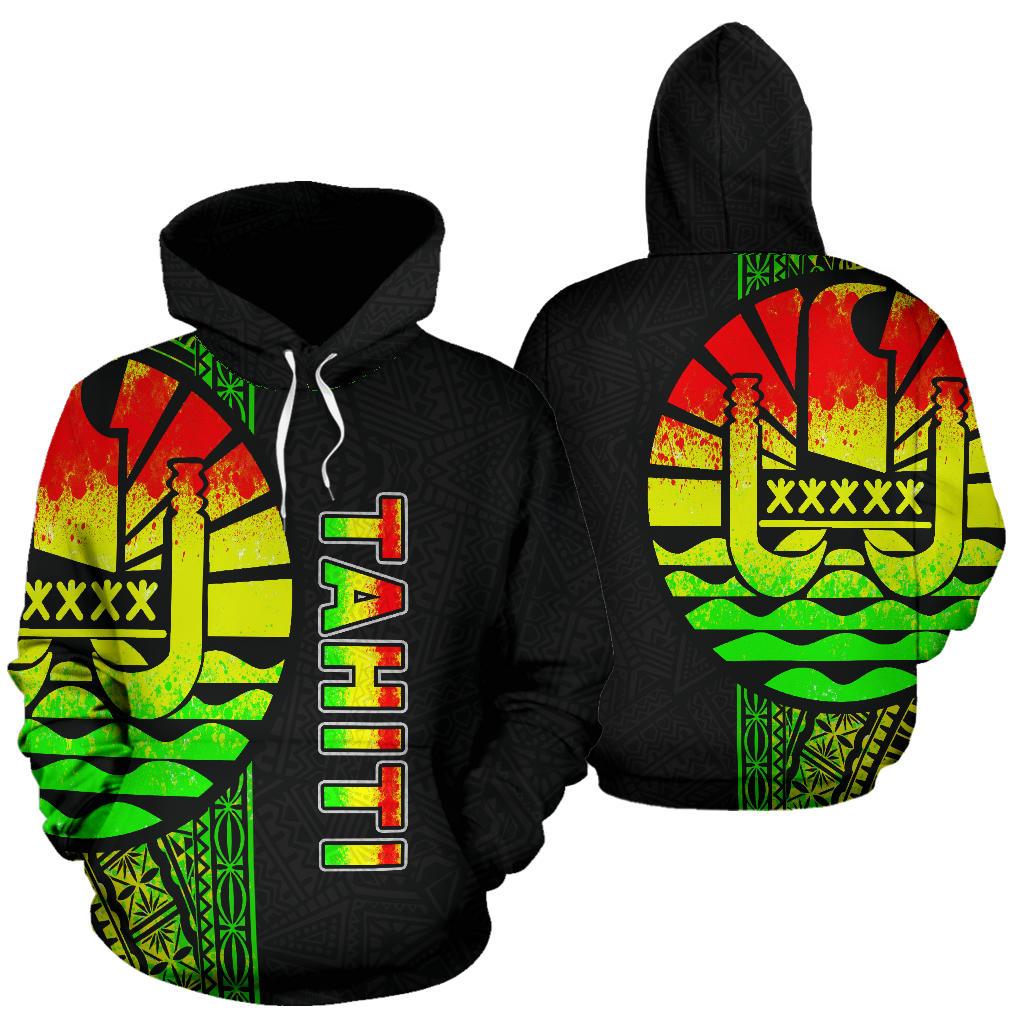 Tahiti (French Polynesia) Polynesian Hoodie Reggae Line