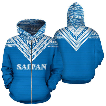 Saipan All Over Zip Up Hoodie Blue Version