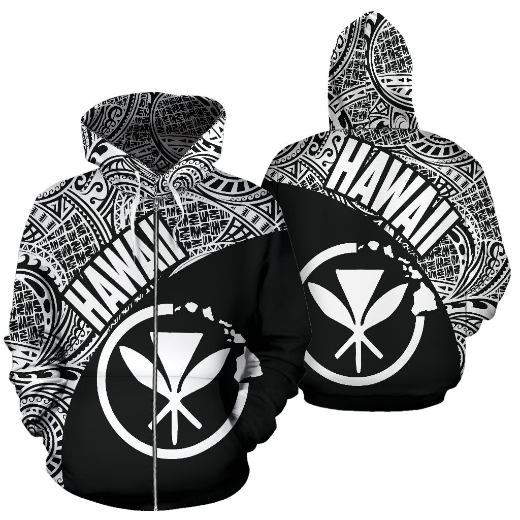 Hawaii Zip-Up Hoodie Hawaii Kanaka Maoli Polynesian Tattoo 01 Th9