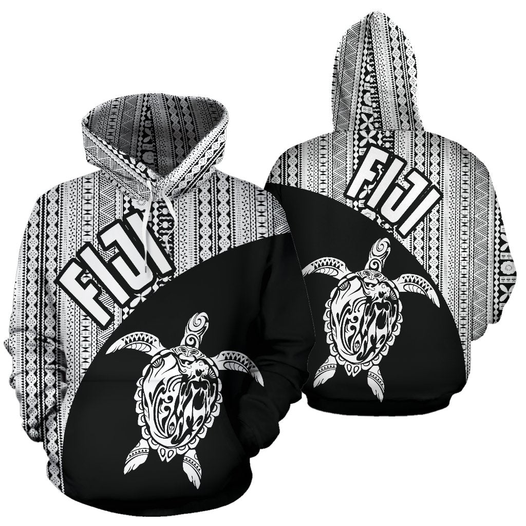 Fiji Tapa Zip Up Hoodie Fiji Turtle Mermaid White Th9