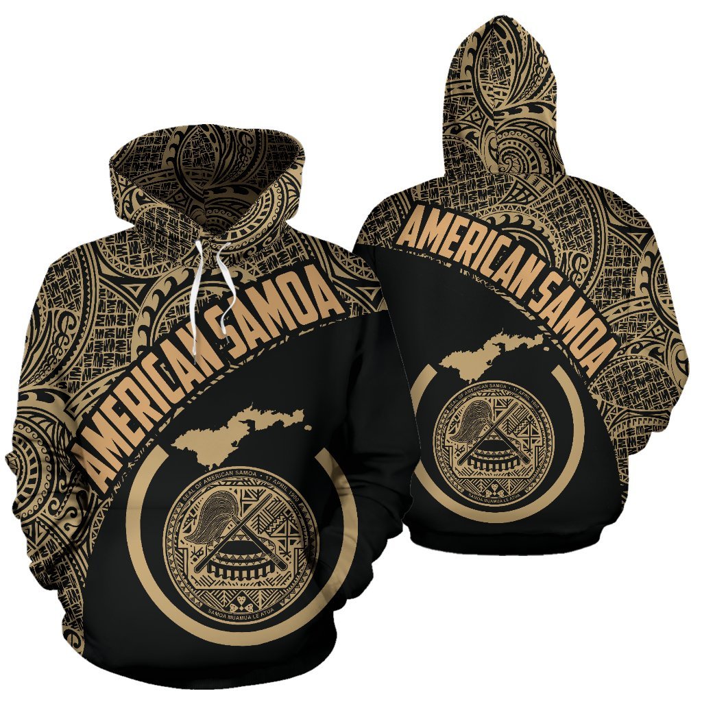 American Samoa Hoodie American Seal Map Polynesian Tattoo Th9