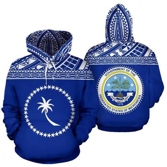 Federated States Of Micronesia All Over Hoodie Chuuk Flag
