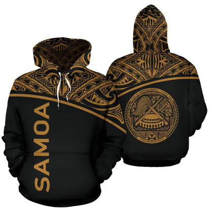 Samoa And American Samoa All Over Hoodie Gold Curve