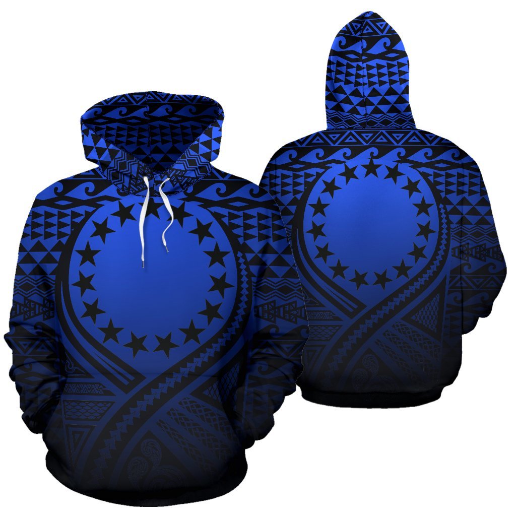Cook Islands All Over Hoodie Lift Up Blue