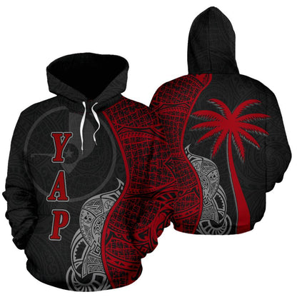 Yap Polynesian Hoodie Coconut Tree Red