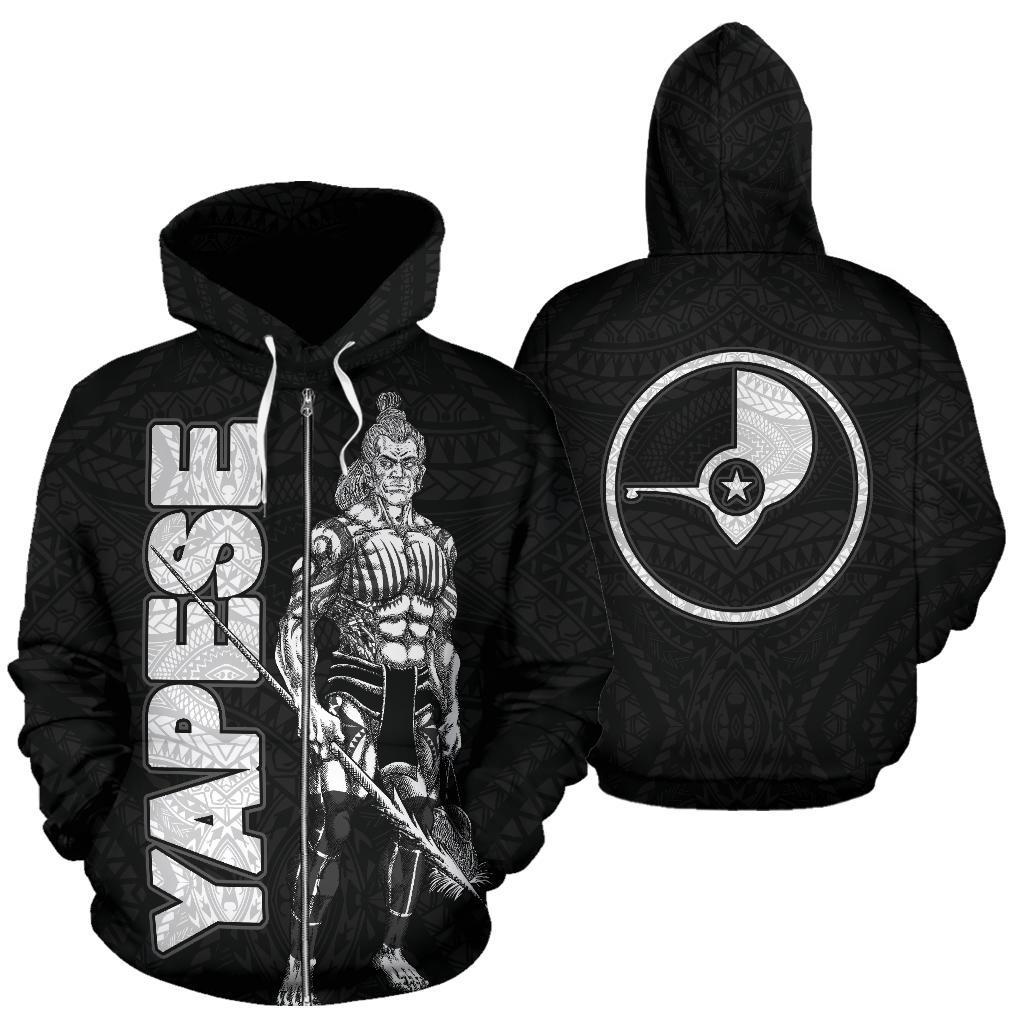 Yap Polynesian Zip-Up Hoodie Micronesia Yapese Warrior