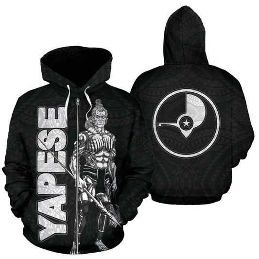 Yap Polynesian Zip-Up Hoodie Micronesia Yapese Warrior