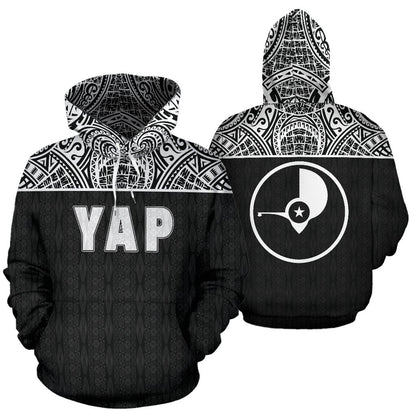 Yap All Over Hoodie Micronesian Black Version
