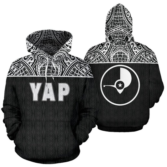 Yap All Over Hoodie Micronesian Black Version