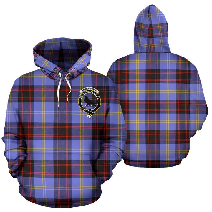Printivon Rutherford Tartan Clan Badge Hoodie