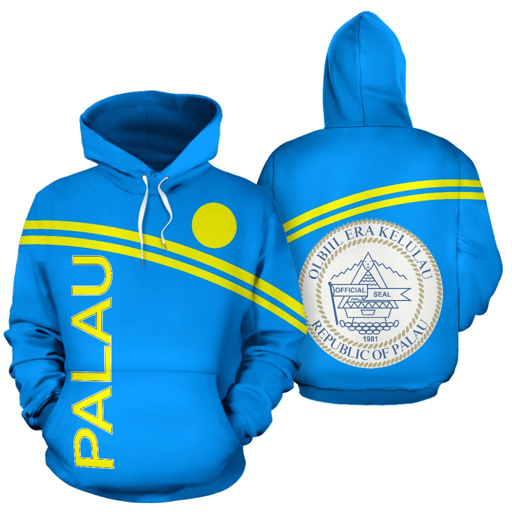 Palau All Over Hoodie Polynesian Curve Version