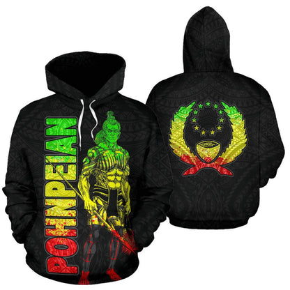 Pohnpei Hoodie Micronesia Pohnpeian Warrior Reggae