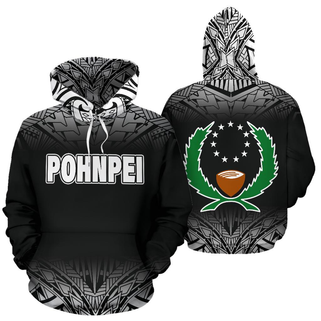 Pohnpei All Over Hoodie Black Fog Style