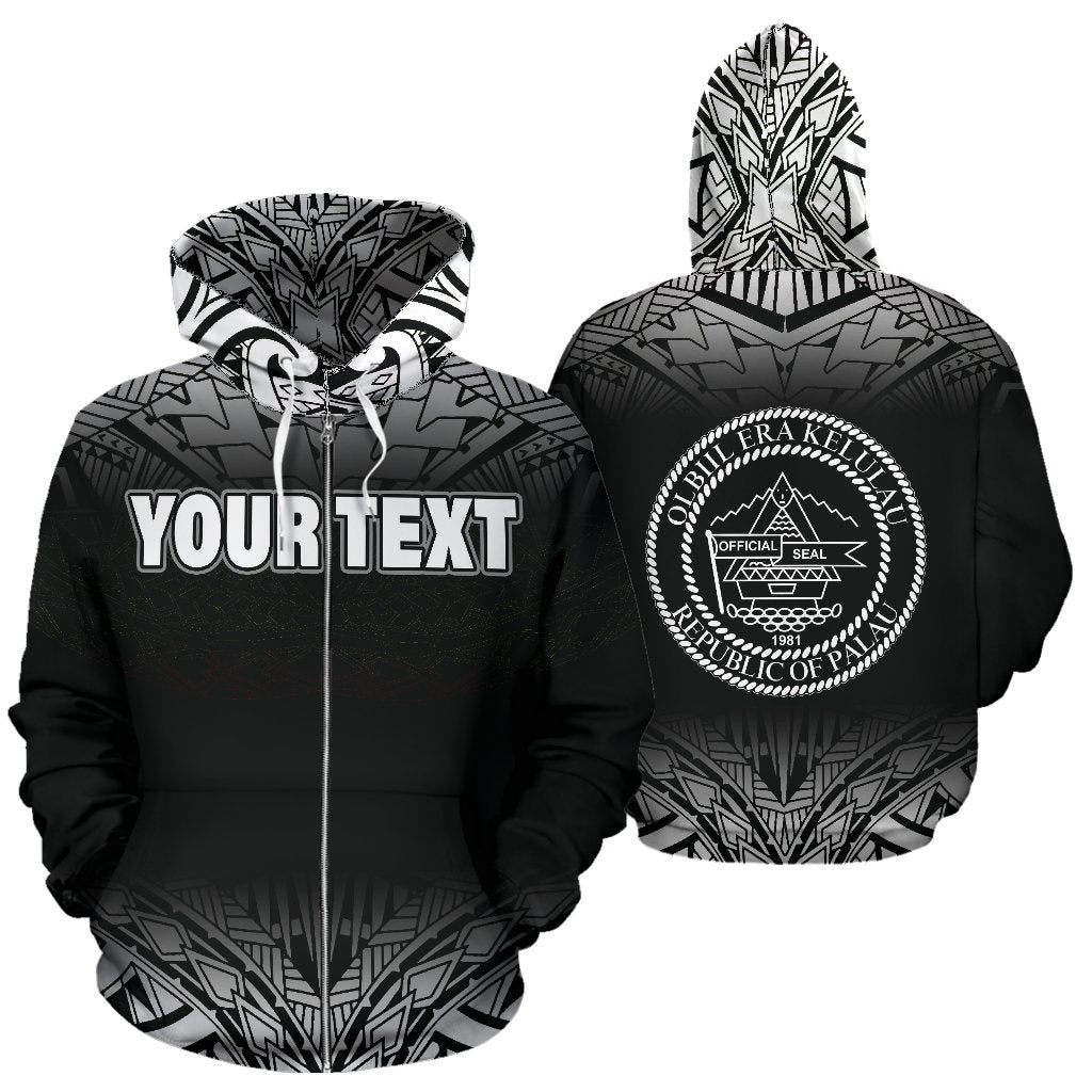 Palau All Over Zip Up Hoodie Black Fog Style