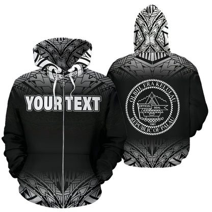 Palau All Over Zip Up Hoodie Black Fog Style